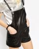 Gabin Leather Short Overalls