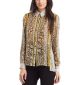 Gemini Chiffon Mixed Print Blouse