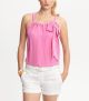 Geranium Pink Trina Turk Silk Bow Top