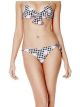 Gingham and Floral-Print Brazilian Bikini Bottoms