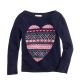 GIRLS' FAIR ISLE HEART SWEATER
