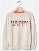 Girls Happy Intarsia Sweater