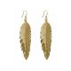 Gold feather earrings