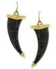 Gold-Tone and Jet Horn Drop Earrngs  