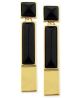 Gold-Tone Black Onyx Rectangle Linear Drop Earrings