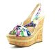 Guess Delilan Women Open Toe Canvas Multi Color Wedge Heel