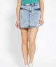 High-Rise Acid-Wash Denim Skirt