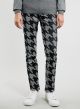 HOUNDSTOOTH PRINT ULTRA SKINNY DRESS PANTS