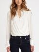 Jaklyn Crossover Draped Blouse