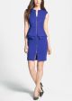'Jamthun' Structured Peplum Cotton Blend Sheath Dress