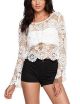Kendall & Kylie Long Sleeve Crochet Top
