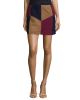 Kewa Patchwork Suede Skirt, Multi Colors
