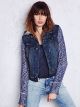 Knit Hooded Denim Jacket