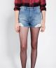 Lace Embroidered High-Rise Denim Short
