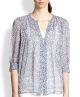 Laurel Silk Chiffon Printed Pintuck Blouse