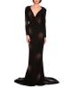 Layla Embellished Starburst Fishtail Gown, Black