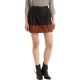 Leather Colorblock Mini Skirt