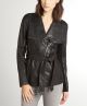 Leather 'London 25' Belted Oversized Collar Jacket