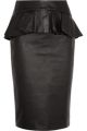 Leather peplum pencil skirt