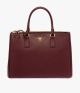 Leather Tote in Burgundy