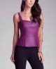 Leatherette Peplum Tank