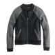 LEATHER-TRIM MIXED BOMBER JACKET