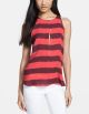 'Lennox' Rugby Stripe Silk Tank