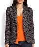Leopard-Print Linen Blazer