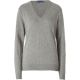 Light Heather Grey Cashmere V-neck Pullover