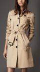 Long Cotton Gabardine Trench Coat