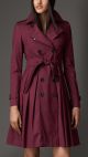 Long Full Skirted Wool Silk Trench Coat