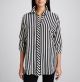 Long Striped Silk Blouse, Petite