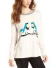 Long-Sleeve High-Neck Bird Sweater 
