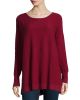 Long-Sleeve Knit Sweater, Deep Scarlet