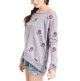Long-Sleeve Scoop-Neck Floral-Print Sweater