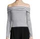 Long-Sleeve Striped Off-the-Shoulder Top, Soft White