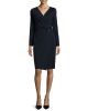 Long-Sleeve Wrap Dondi Dress, Navy