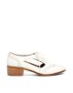 Loviri White Leather Cut Out Star Brogue Shoes
