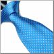LUXURY ENGLISH WOVEN SILK, HAND FINISHED Blue and White Polka Dot Quality Silk Tie. Comes with Presentation Box