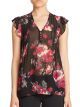 Macy B Floral-Ikat Silk Top