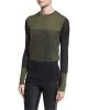 Marissa Colorblock Crewneck Wool Top, Army
