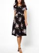 Maternity Midi Skater Dress with Large Floral