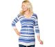 Maternity Three-Quarter-Sleeve Striped Babydoll Top