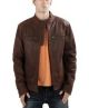 Men's Vintage Brown Italian Lambskin Moto Racer Leather Jacket