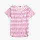 MIXED-STRIPE VINTAGE COTTON T-SHIRT WITH ROUNDED HEM
