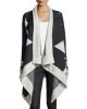 Montana Draped Geometric Sweater. Avalanche/Charcoal