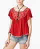 Muse Embroidered Peasant Top