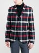 NAVY AND RED TARTAN SKINNY FIT BLAZER