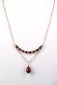 Oxblood and Gold Swarovski Pearl and Chain Trapeze Necklace Peal Necklace Beaded Necklace