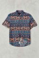 Painted Ikat Short-Sleeve Button-Down Shirt
